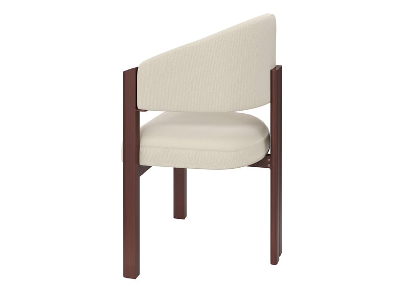  Lot de 6 chaises de salle à manger ergonomiques avec rembourrage épais pieds en fer effet bois et tissu respirant  - Conforama D