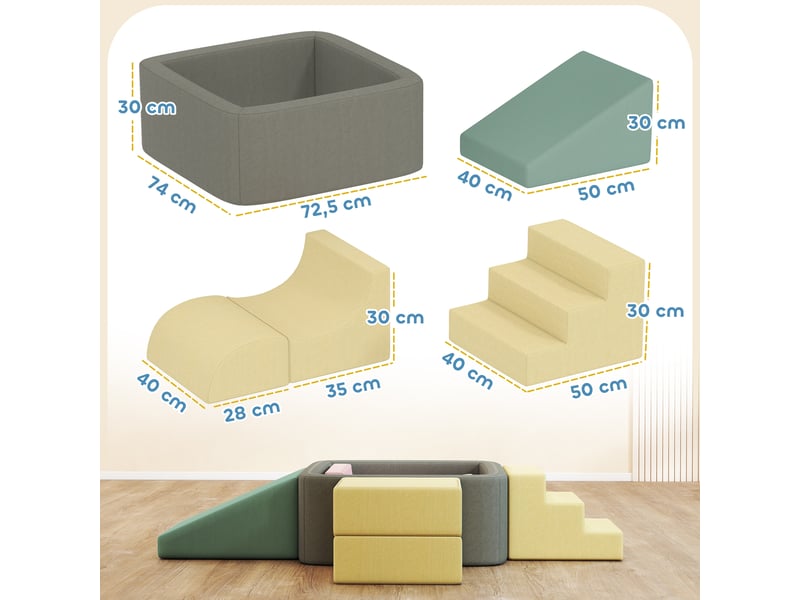 7 blocs de construction en mousse xxl revêtement tissu déhoussable ...