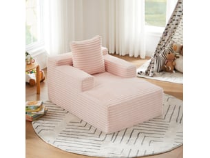 Méridienne 81x117x50 cm sans montage corduroy rose