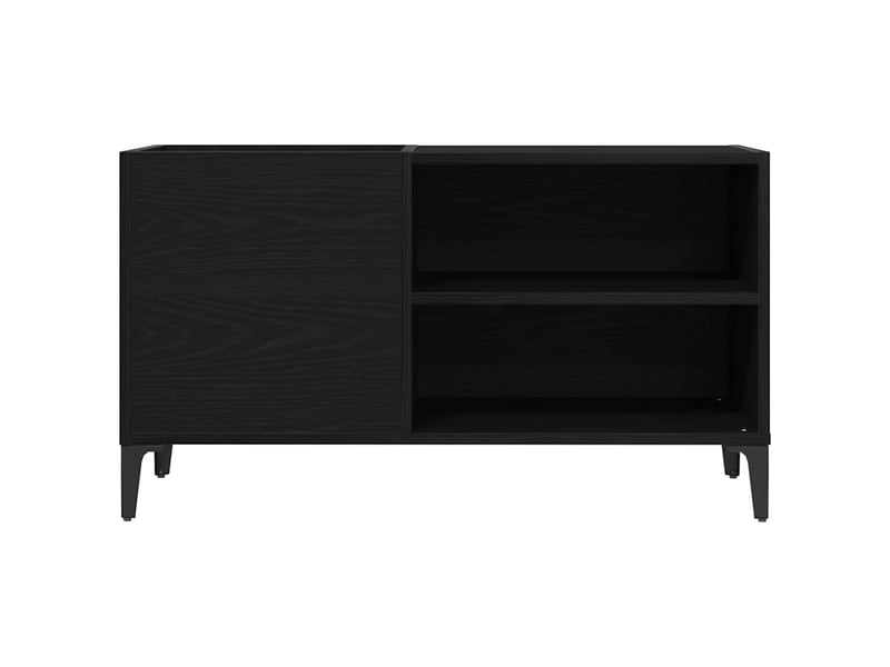  Meuble à vinyles, armoire à disques chêne noir 84,5x38x48 cm bois d'ingénierie  - Conforama E