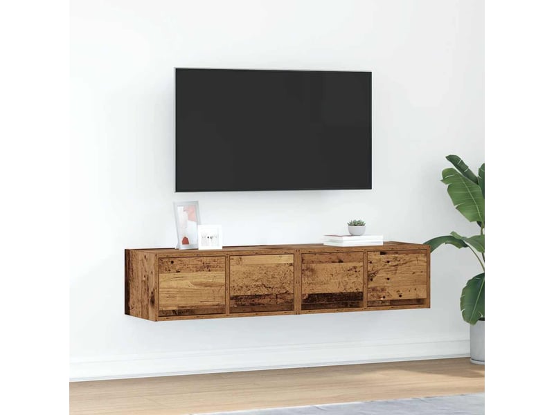  Meubles tv - banc tv - meuble de rangement 2 pcs vieux bois 60x31x25,5 cm bois d'ingénierie  - Conforama B