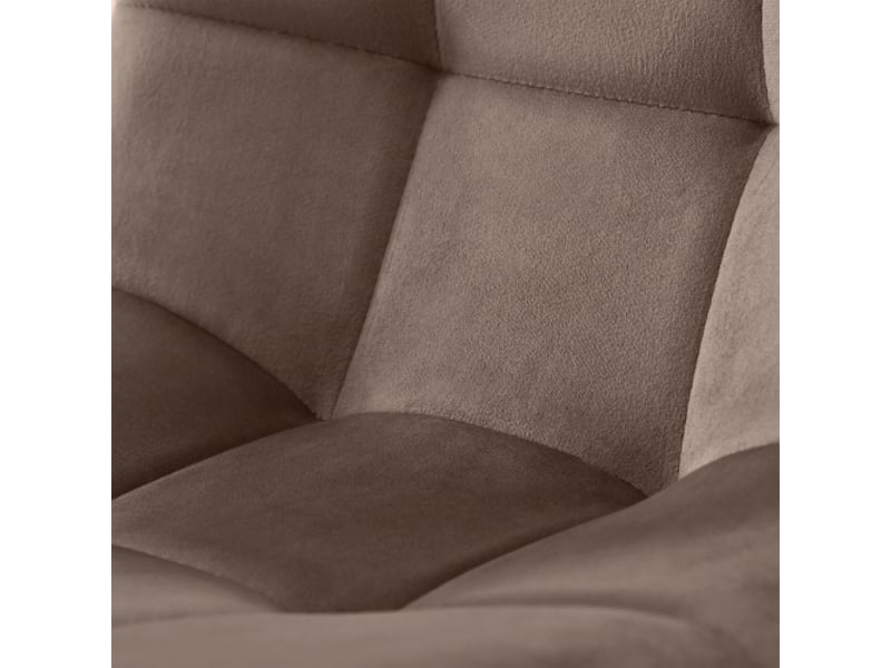  Ensemble salle à manger 5 pièces: table mdf noyer, chaises velours brun, pieds métal noir  - Conforama E