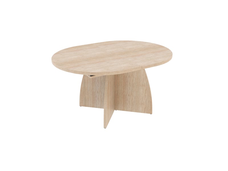  Table à manger extensible effet travertin 120/180x90 cm, 6-8 places, coins arrondis  - Conforama D