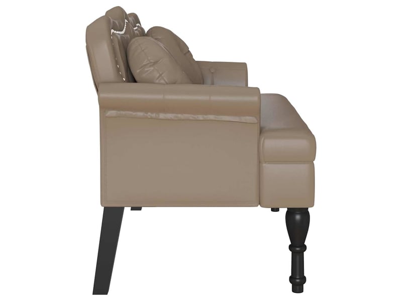  Banc chesterfield, canapé 2 places cappuccino 120,5x65x75 cm simili cuir  - Conforama E