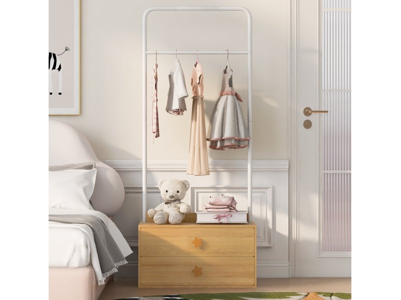 Armoire à 2 portes avec penderie, 140x55x170 cm, finition bois naturel - Conforama D