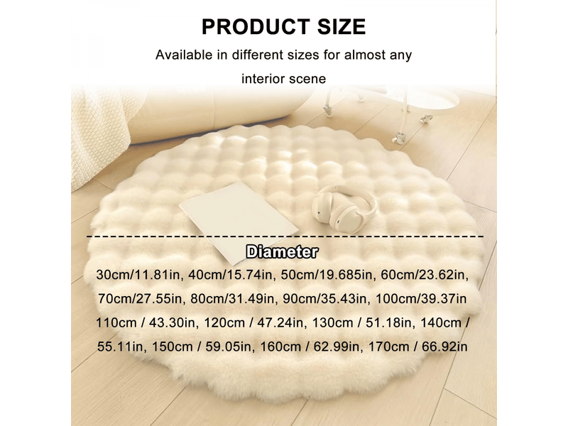 Tapis rond moelleux à poils longs pour salon,chambre à coucher,chambre d'enfants - tapis doux à pile courte absorbant l'eau, (gris foncé,100 cm)  - Conforama C