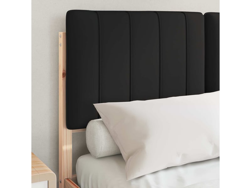 Lit double- lit adulte - cadre de lit avec tête de lit rembourrée noir 120 x 190 cm - Conforama B