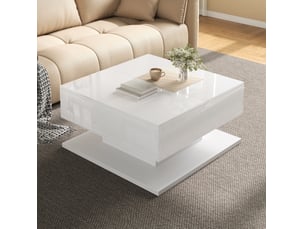 Table basse carré(e) coloris blanc <strong>WISHDOR</strong> <strong></strong> - 72 cmx72 cm