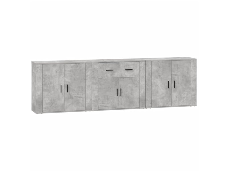  Buffets 3 pcs - bahut - meuble de rangement gris béton bois d'ingénierie  - Conforama E