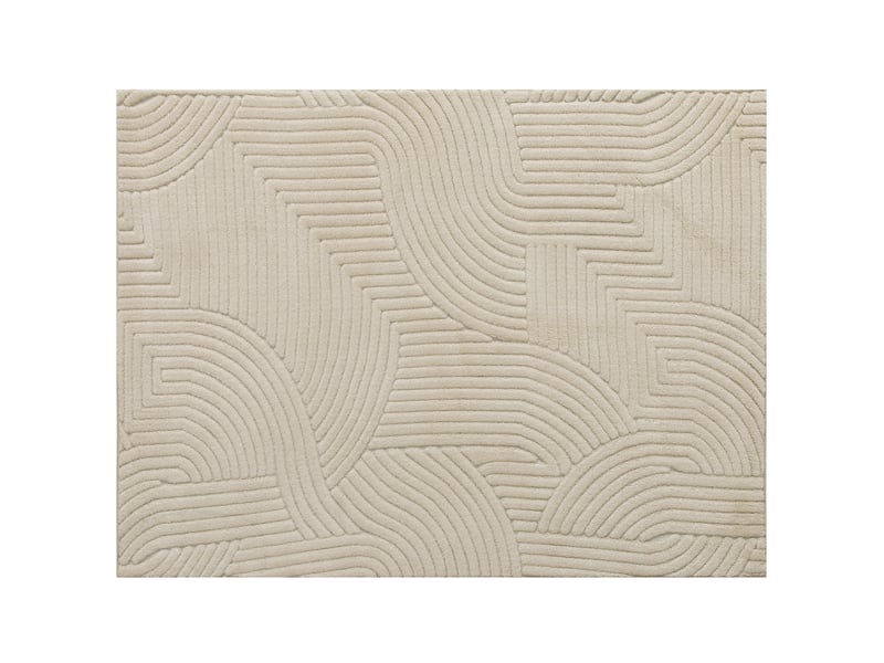  Tapis salon 200 x 140 cm, tapis à poils épais géométrique, crème, moelleux et antidérapant  - Conforama B