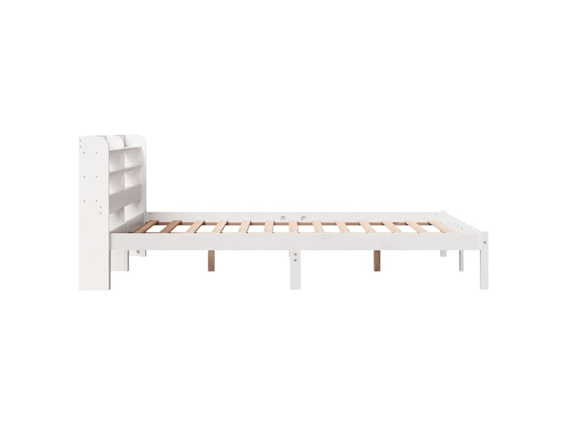  Lit double- lit adulte -  cadre de lit sans matelas blanc 160x200 cm bois de pin massif  - Conforama D