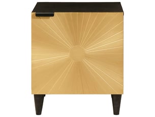 Table de chevet - cabinet de chevet - table de nuit noir et or 40 x 33 x 46 cm bois d'ingénierie