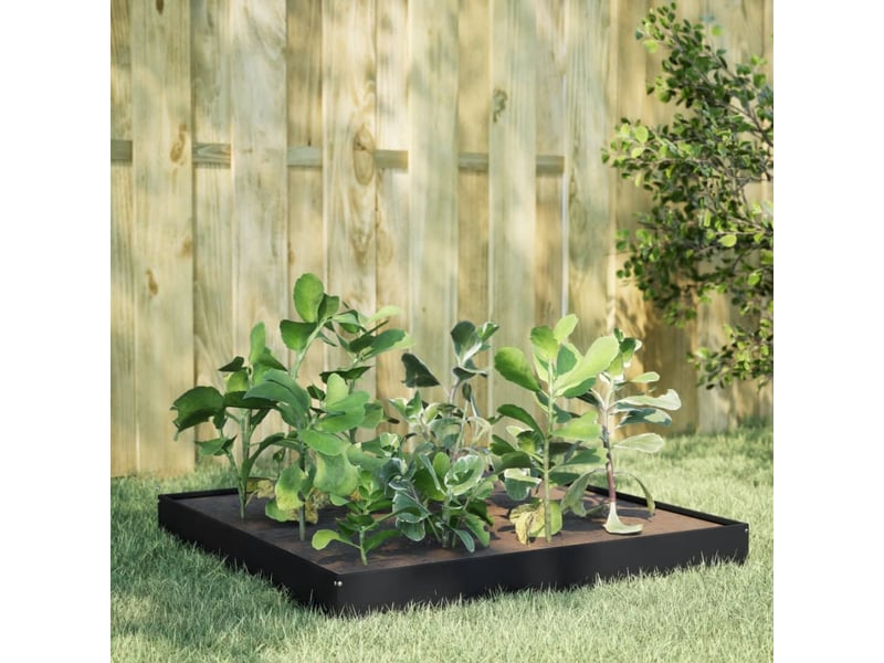  Jardinière - lit surélevé de jardin noir 100x100x18,5 cm acier  - Conforama B
