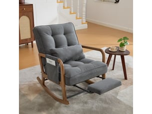 Fauteuil relax manuel <strong>OKMYHOME</strong> <strong></strong> Velours côtelé gris vendu A l'unité