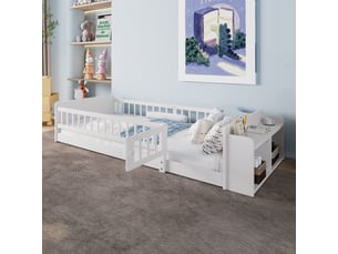 Lit avec rangement 90x200 cm <strong></strong> <strong>Morn Vibe</strong> coloris blanc