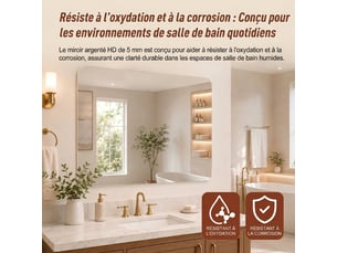 Miroir de salle de bain 60x80, miroir mural sans cadre anti-éclatement