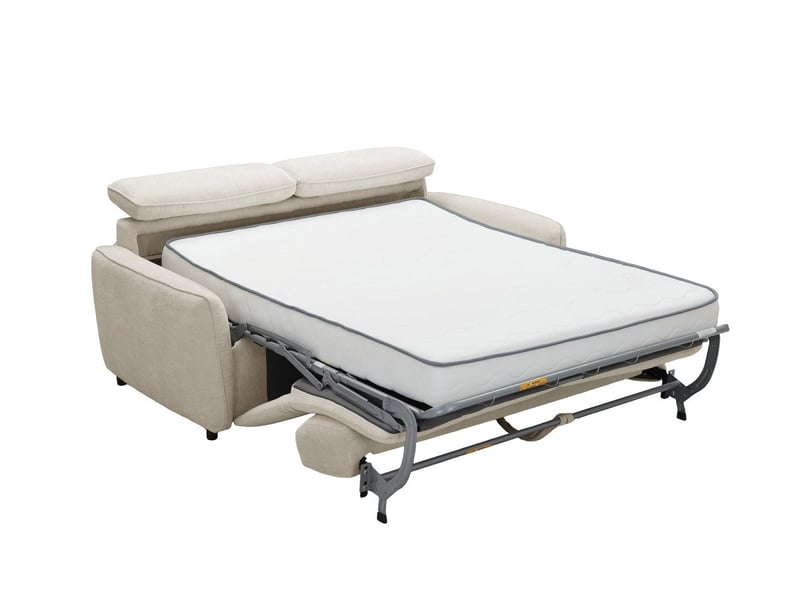  Canapé convertible express 3 places en tissu texturé beige - matelas 17 cm - jacinthe GB551CR-3P-BEI - Conforama E