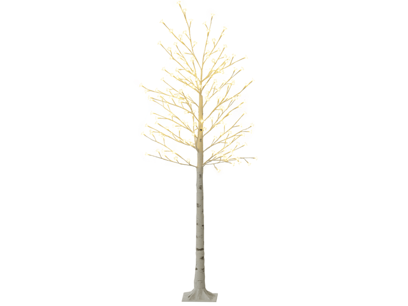 Arbre led décoratif 180 cm blanc, 180 led blanc chaud, branches flexibles avec trois niveaux de luminosité - Conforama A
