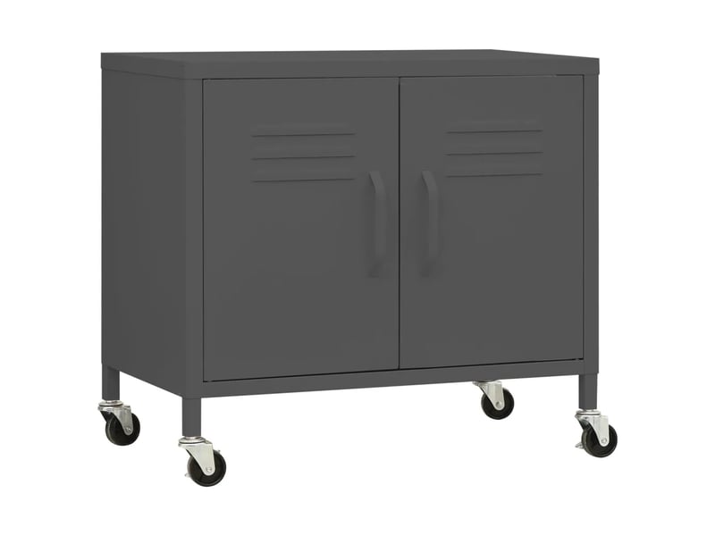  Armoire de rangement mobile avec étagère réglable 60 x 35 x 56 cm en acier anthracite 02_0046900  - Conforama A