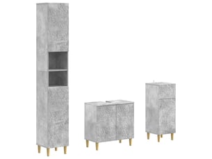 Ensemble de meuble de salle de bain 3 pièces delft gris béton cf63387