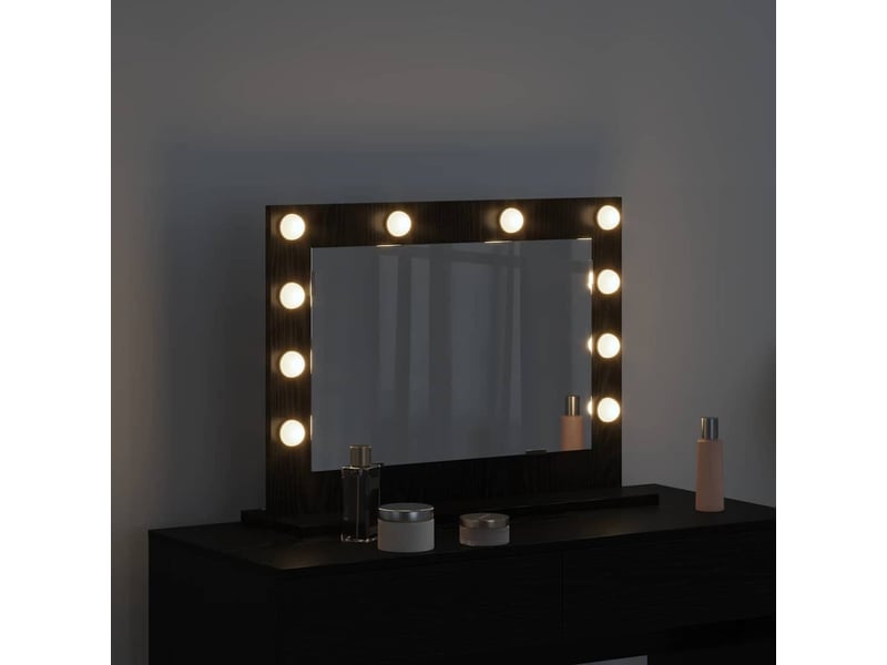  Miroir de vanité, miroir de coiffeuse chêne noir 60 x 45 x 18 cm rectangulaire cf62762  - Conforama C