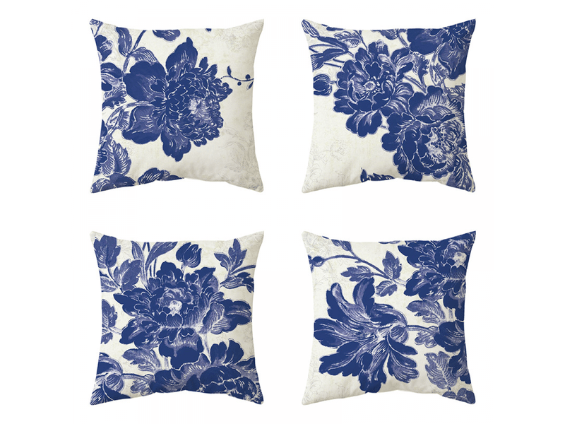  Lot de 4 housse de coussin - bleu housses de coussin 45 x 45 cm lot de 4 taies d'oreiller carrées noires housses de coussin 18 x 18 cm 4pack pour patio extérieur jardin blench salon canapé  - Conforama A