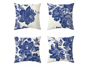 Lot de 4 housse de coussin - bleu housses de coussin 45 x 45 cm lot de 4 taies d'oreiller carrées noires housses de coussin 18 x 18 cm 4pack pour patio extérieur jardin blench salon canapé