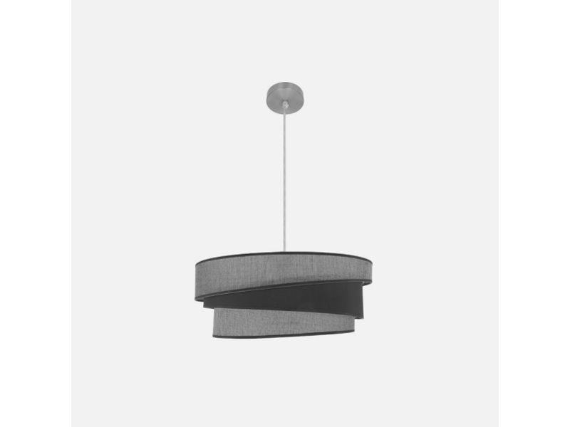  Suspension fabrilamp hara gris 2 x e27 ø 50 cm 179895028 - Conforama C