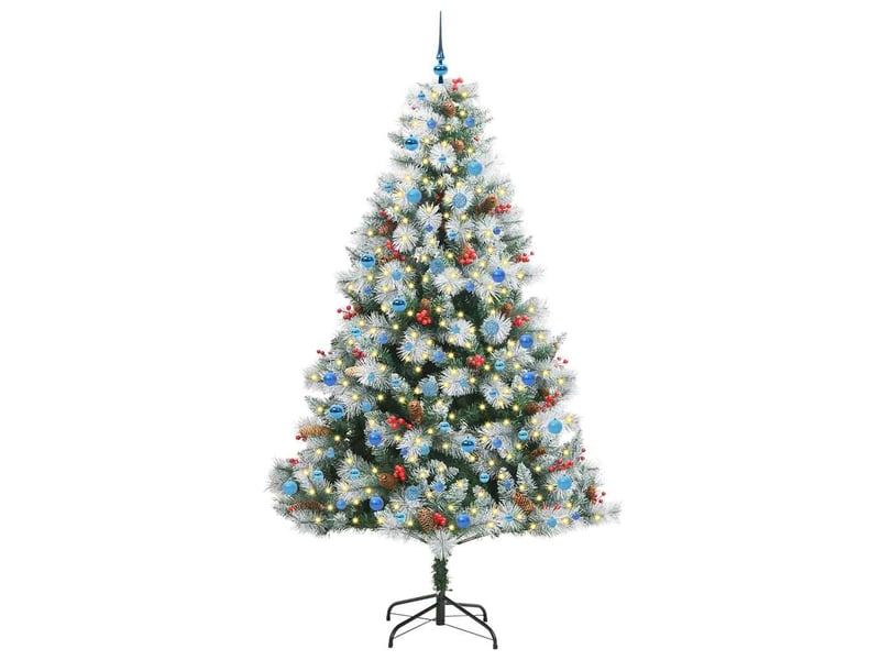  Sapin de noël, arbre de noël artificiel vert et blanc 240 cm cf61501  - Conforama C