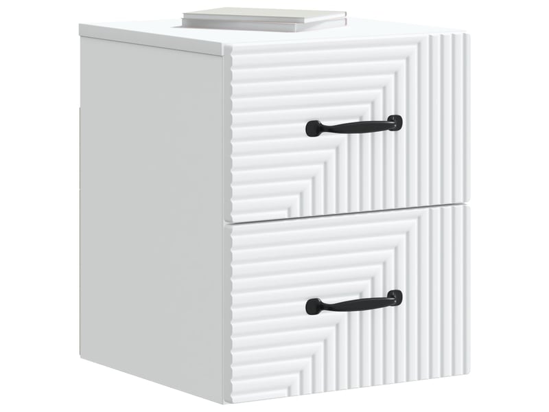  Table de chevet - cabinet de chevet - table de nuit mural avec tiroir blanc 34,5 x 33 x 40 cm  - Conforama B