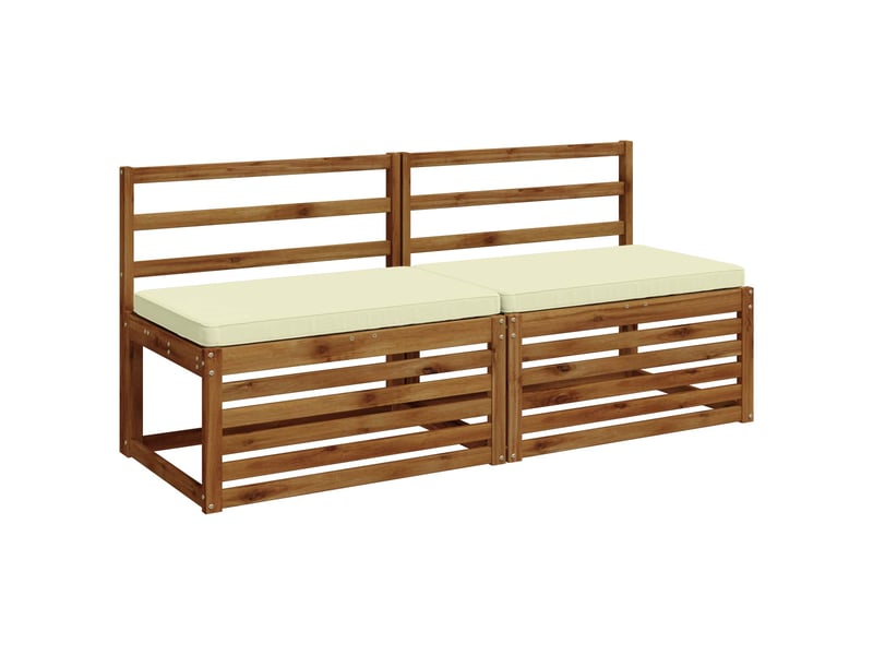 Lot de 2 coussins de banc, coussins d'assise vught 100 % polyester crème cf57966 - Conforama C