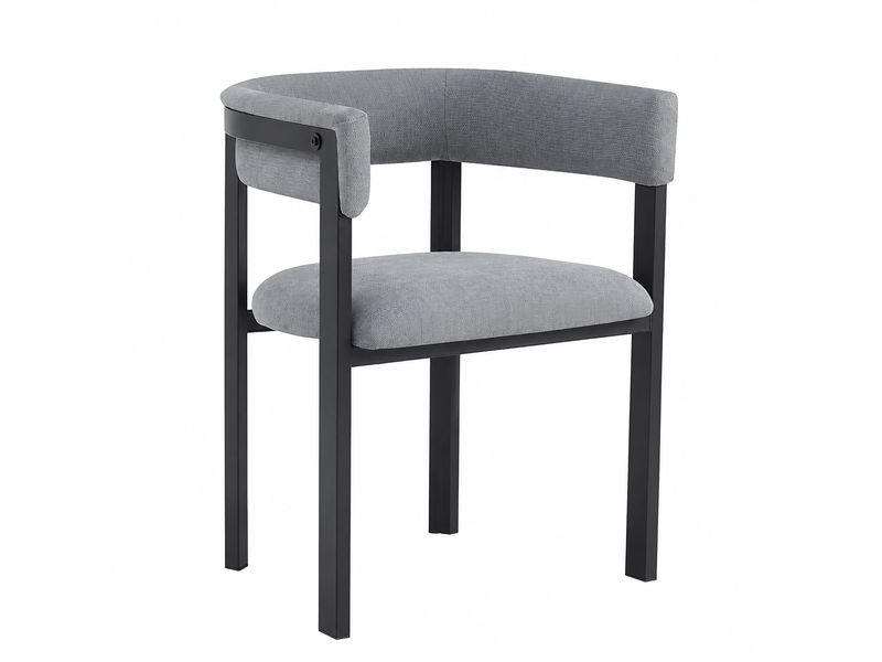  Lot de 2 chaises de salle à manger,61x50x76 cm,chenille,gris  - Conforama D