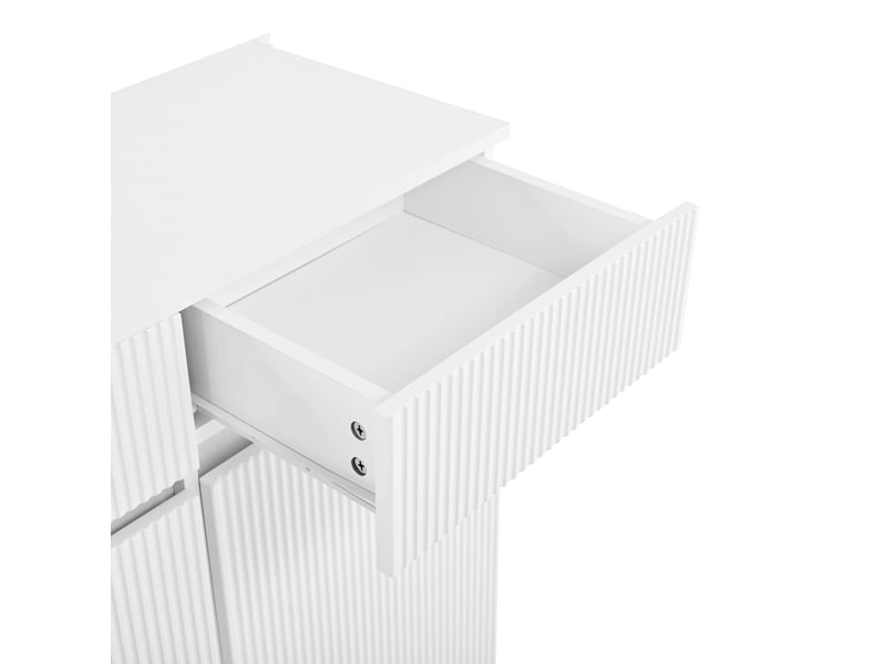  Meuble à chaussures 80x35x103 cm – blanc – 2 tiroirs, 2 portes, led intégrée et étagères réglables  - Conforama E