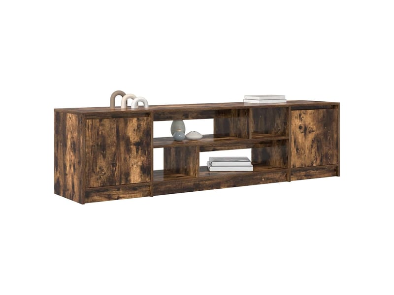  Meuble tv - banc tv - meuble de rangement chêne fumé 188,5x41x50 cm bois d'ingénierie  - Conforama D