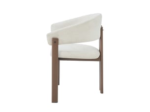 Lot de 4 chaises de salle à manger 61,5x52,5x83 cm avec accoudoirs métal beige et noyer