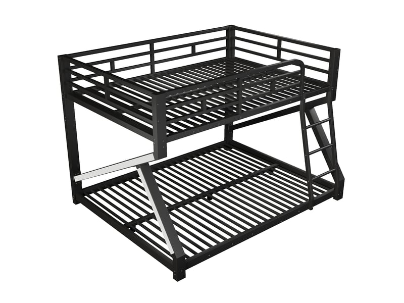 Lit superposé 140x200160x200 cm, lit enfant, échelle, éclairage led, design moderne, construction robuste et durable, métal noir CozyNest - Conforama A
