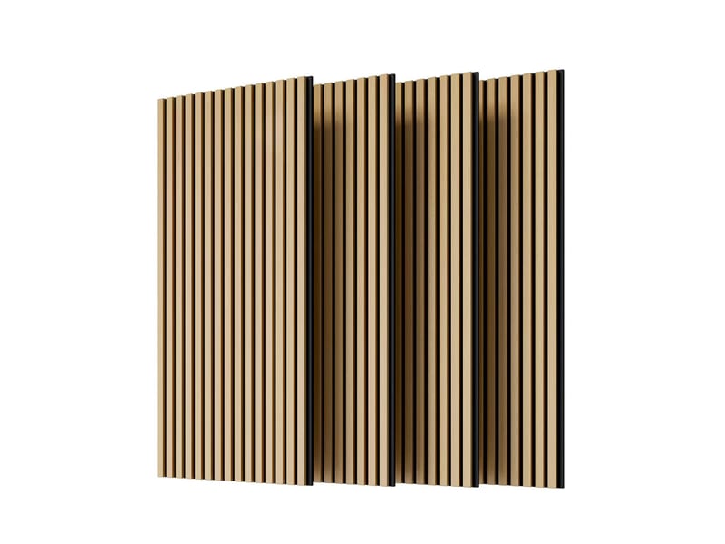  Lot de 4 panneaux acoustiques muraux à lattes, effet chêne blanc, mdf et polyester IKSETERA TRADING LTD - Conforama A