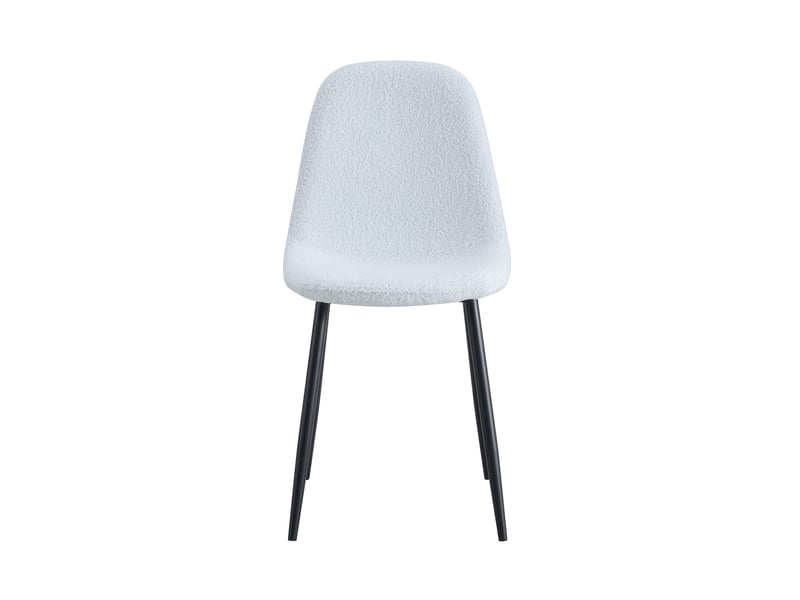  Lot de 4 chaises en tissu bouclette blanc et noir 44x52,5x87 cm  - Conforama C