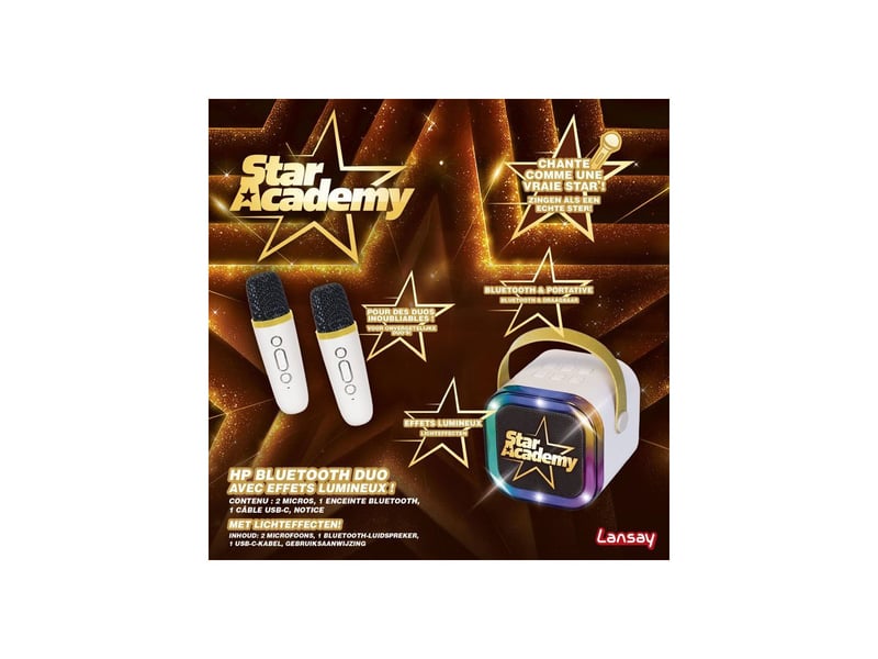  Enceinte karaoke bluetooth hp duo star academy avec 2 micros sans fil LAN3181860175354 - Conforama E