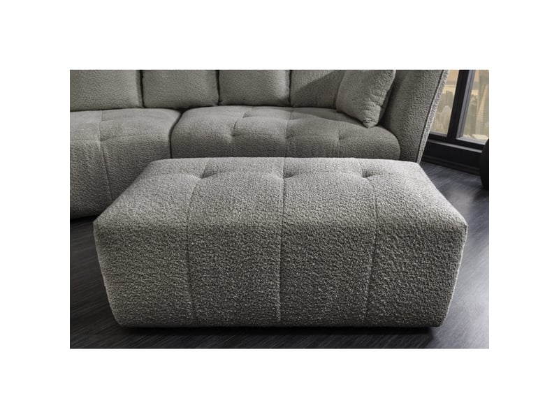  Pouf imperia gris capitonné – pouf classique en tissu bouclette  - Conforama D