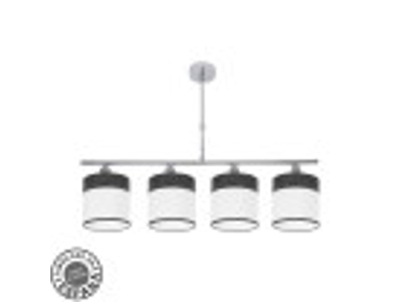  Lampe de plafond fabrilamp cloe chromeblanc-bois noir 4 x e14 hauteur réglable 44-61 cm 75x14 cm 175454009 - Conforama B