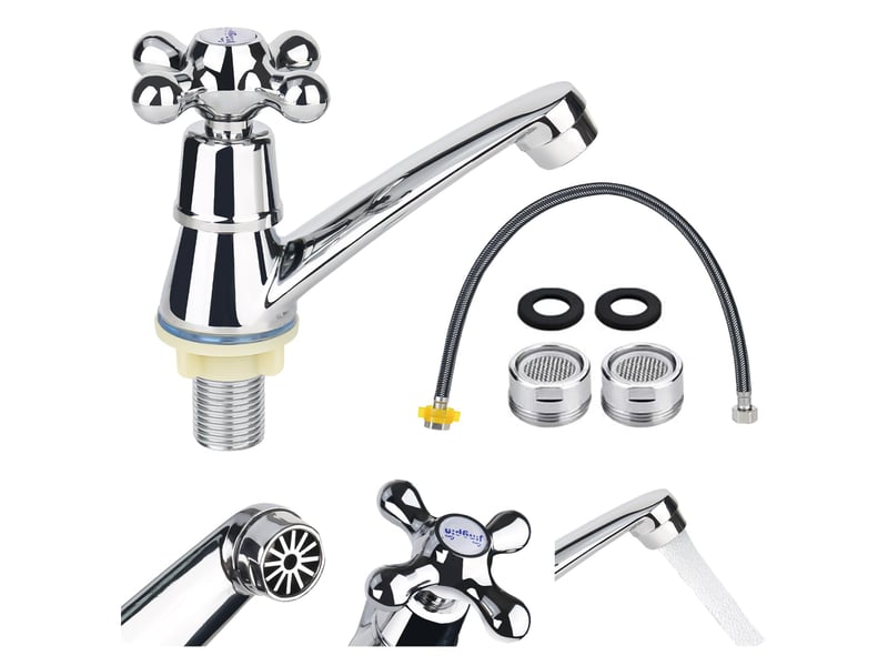 Robinet de salle de bain simple robinet d'eau froide lavabo moderne robinet de lavabo chrome robinetterie de salle de bain lavabo pour lavabo - Conforama A