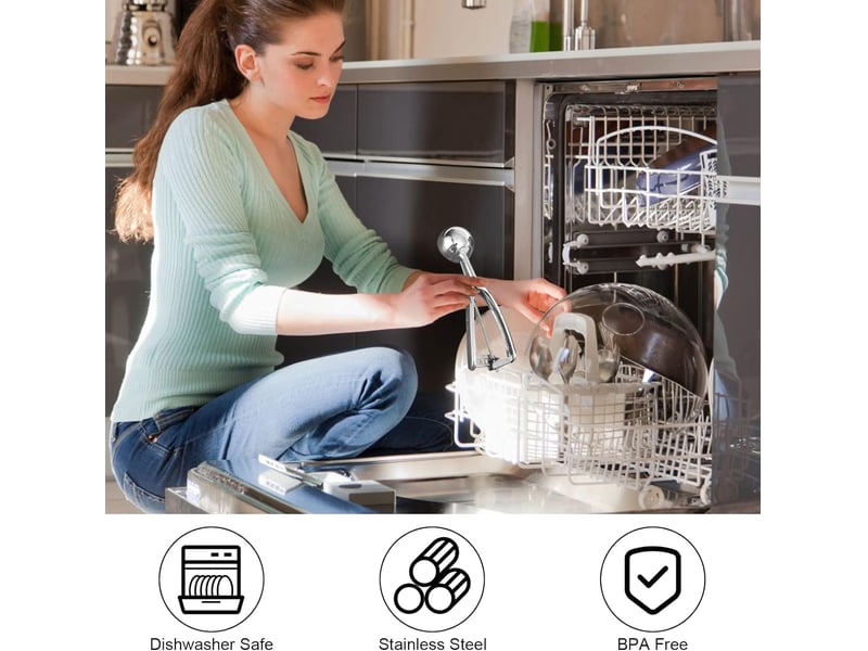  Cuillère à crème glacée avec gâchette facile – grande taille 6.3 cm gâchette pour purée de pommes de terre, mélange de cupcakes, pâte à biscuits  - Conforama E