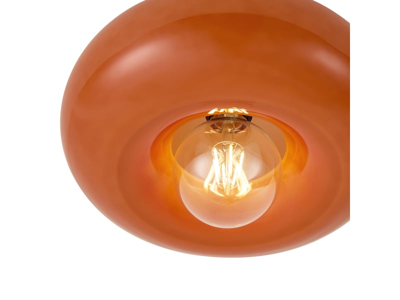  Retro plafondlamp zwart met oranje glas 30cm - glaze  - Conforama B