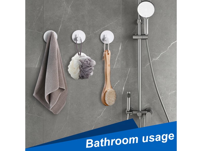 Crochet adhésif, mural de salle de bains, porte serviette auto-adhésifs pour la cuisine, le salon et le bureau(blanc 4pcs - réf. Szpb846292jjzj - Conforama E