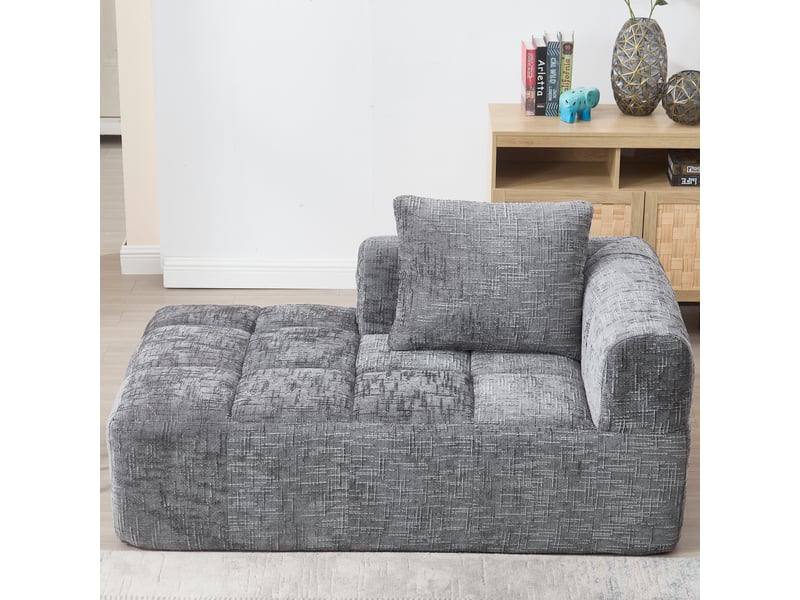  Canapé droit fixe 1 place tissu gris canapé compressible - Conforama D