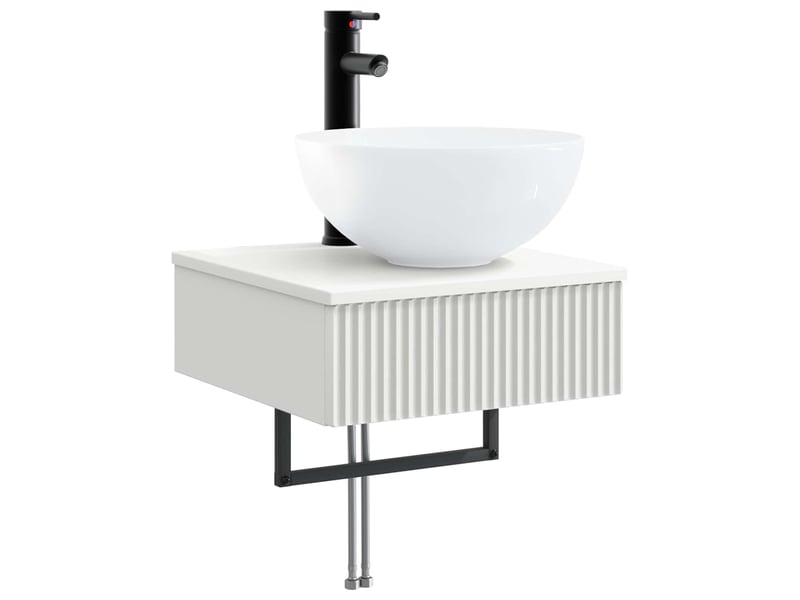 Basin de lavage mural, lavabo blanc 40x41x40.5 cm bois d'ingénierie - Conforama A