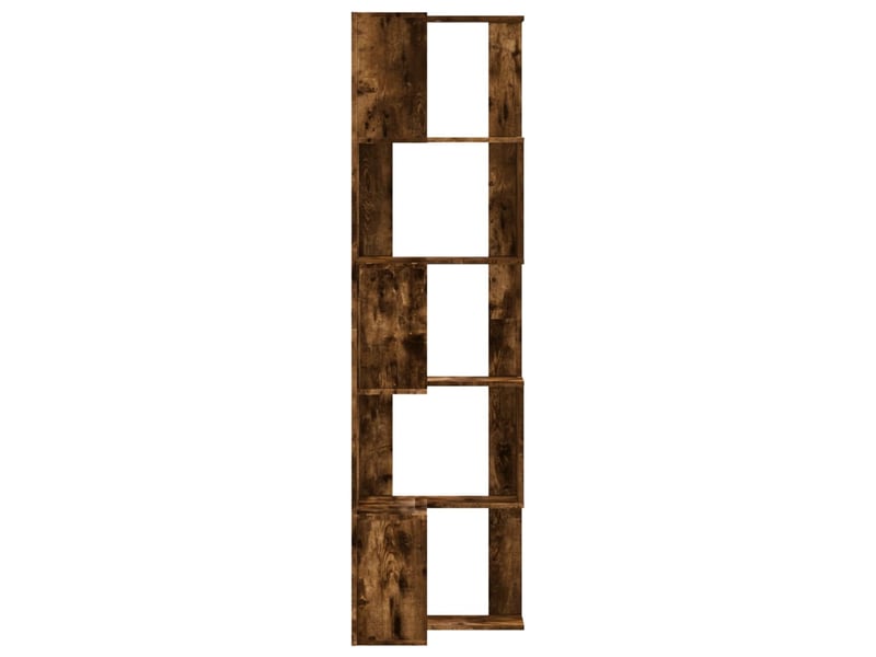  Bibliothèque d'angle à 5 niveaux, armoire à livres chêne fumé bois d'ingénierie  - Conforama E