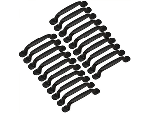 Lot de 20 poignées en aluminium noir, entraxe 128 mm, pour portes de cuisine, armoires, placards, tiroirs et chambre