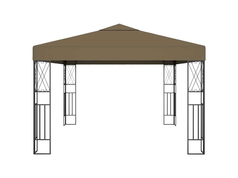  Tonnelle avec guirlande lumineuse à led 3x4 m taupe tissu cf62470  - Conforama D
